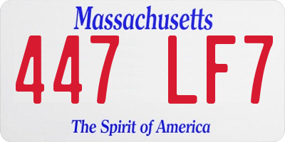 MA license plate 447LF7