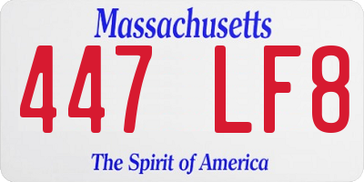MA license plate 447LF8