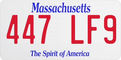 MA license plate 447LF9