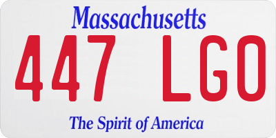 MA license plate 447LG0