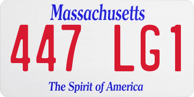 MA license plate 447LG1