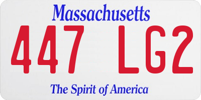 MA license plate 447LG2