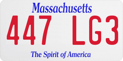 MA license plate 447LG3