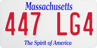MA license plate 447LG4