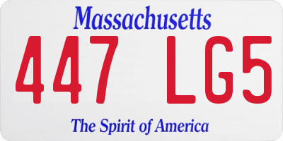 MA license plate 447LG5