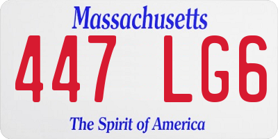 MA license plate 447LG6