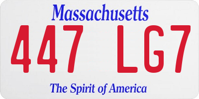 MA license plate 447LG7