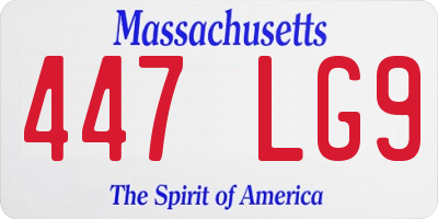 MA license plate 447LG9