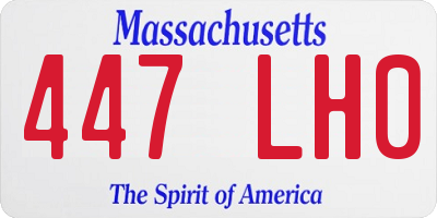 MA license plate 447LH0