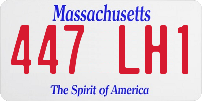 MA license plate 447LH1