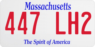 MA license plate 447LH2