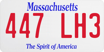 MA license plate 447LH3