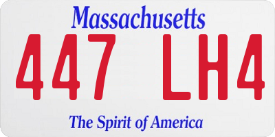 MA license plate 447LH4