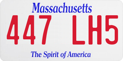 MA license plate 447LH5