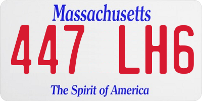 MA license plate 447LH6