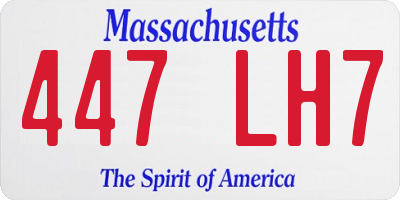 MA license plate 447LH7