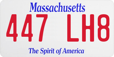 MA license plate 447LH8