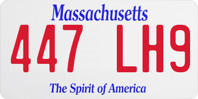 MA license plate 447LH9
