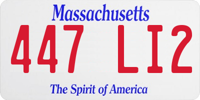 MA license plate 447LI2