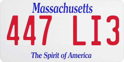 MA license plate 447LI3