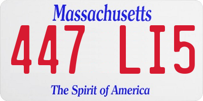 MA license plate 447LI5