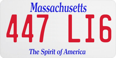 MA license plate 447LI6