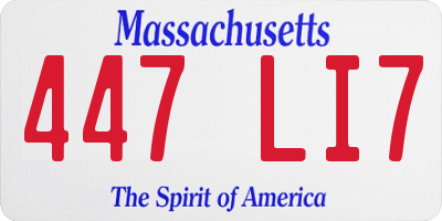 MA license plate 447LI7
