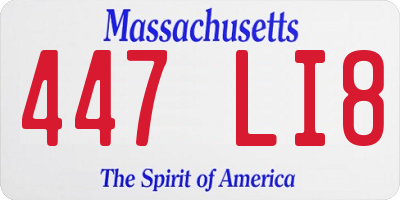 MA license plate 447LI8