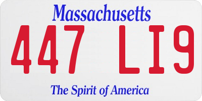 MA license plate 447LI9