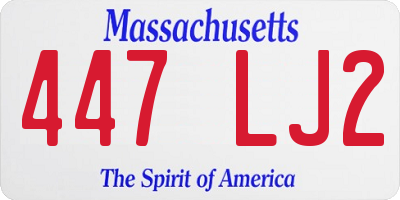 MA license plate 447LJ2