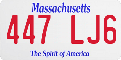 MA license plate 447LJ6
