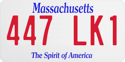 MA license plate 447LK1