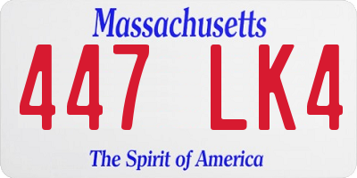 MA license plate 447LK4
