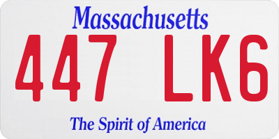 MA license plate 447LK6