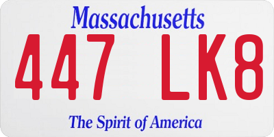 MA license plate 447LK8