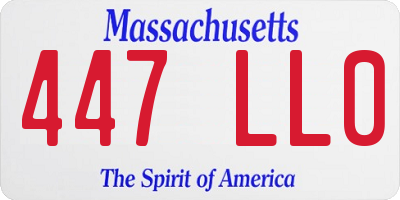 MA license plate 447LL0