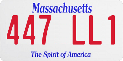 MA license plate 447LL1