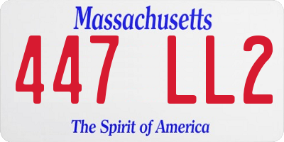 MA license plate 447LL2