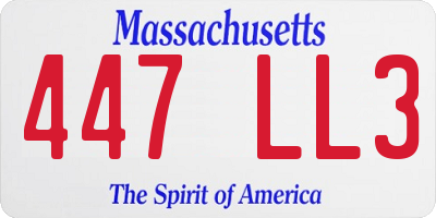 MA license plate 447LL3