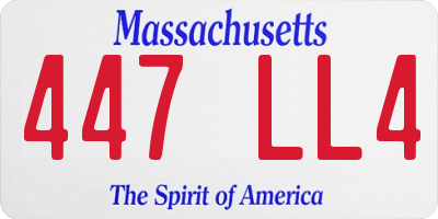 MA license plate 447LL4