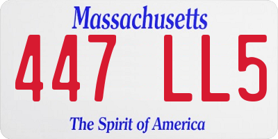 MA license plate 447LL5