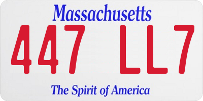 MA license plate 447LL7