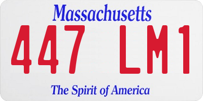 MA license plate 447LM1