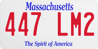 MA license plate 447LM2