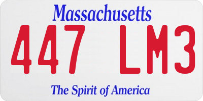 MA license plate 447LM3