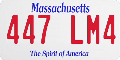 MA license plate 447LM4