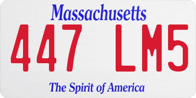 MA license plate 447LM5