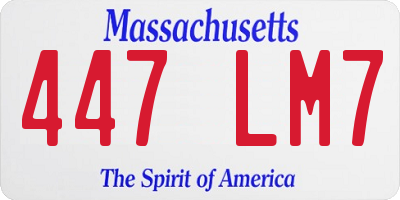 MA license plate 447LM7
