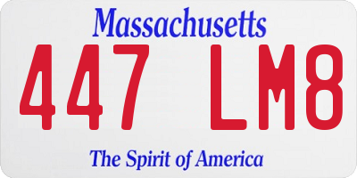 MA license plate 447LM8