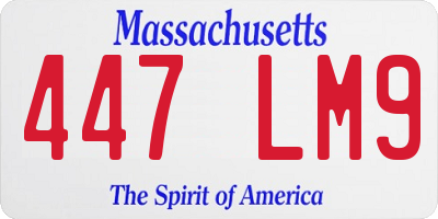 MA license plate 447LM9